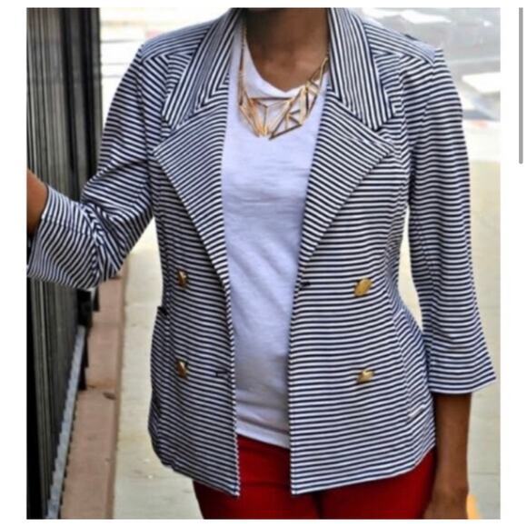 Cabi Life Jacket Striped Nautical Blazer Style 823 - Picture 1 of 8